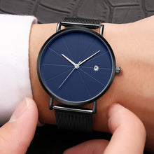 Load image into Gallery viewer, Stainless Steel Glass Quartz Analog Calendar Watch