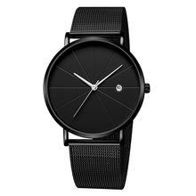 Load image into Gallery viewer, Stainless Steel Glass Quartz Analog Calendar Watch