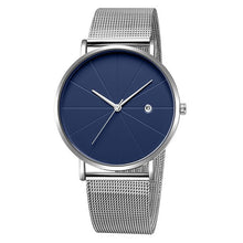 Load image into Gallery viewer, Stainless Steel Glass Quartz Analog Calendar Watch