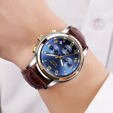 Load image into Gallery viewer, Mens Watches  Leather Waterproof  Quarzt Clock