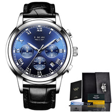 Load image into Gallery viewer, Mens Watches  Leather Waterproof  Quarzt Clock