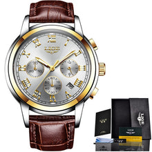 Load image into Gallery viewer, Mens Watches  Leather Waterproof  Quarzt Clock