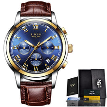 Load image into Gallery viewer, Mens Watches  Leather Waterproof  Quarzt Clock