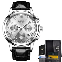 Load image into Gallery viewer, Mens Watches  Leather Waterproof  Quarzt Clock