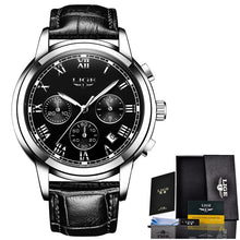 Load image into Gallery viewer, Mens Watches  Leather Waterproof  Quarzt Clock