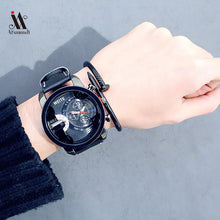 Load image into Gallery viewer, Leather Strap Quartz Wristwatch Retro Design