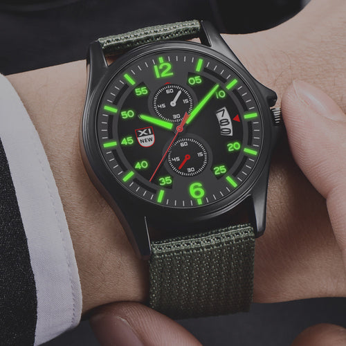 Men's Wrist Watch Military Nylon Waterproof Date Quartz Analog